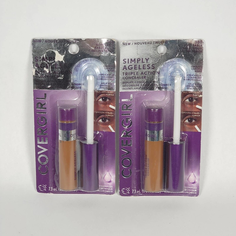 (2)‎ Covergirl Simply Ageless Triple Action Concealer 380 Soft Sable SHIPS FAST
